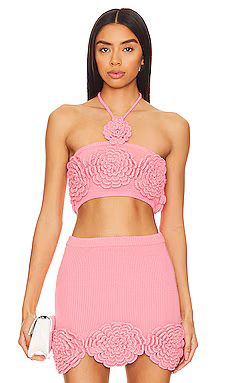 Lovers and Friends Ashby Crochet Top in Pink from Revolve.com | Revolve Clothing (Global)