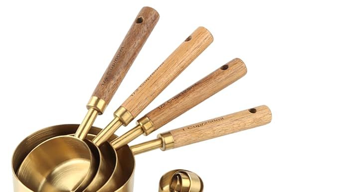 PrettyFine Collection 8 Piece Gold Measuring Cups Set and Measuring Spoons, Golden With fragrant ... | Amazon (US)