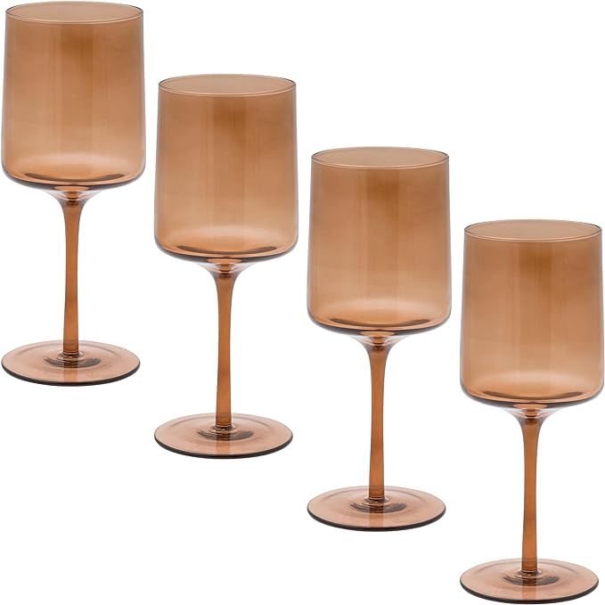 Karma Gifts, Mid Century Wine Glass, Fawn, Set Of Four | Amazon (US)