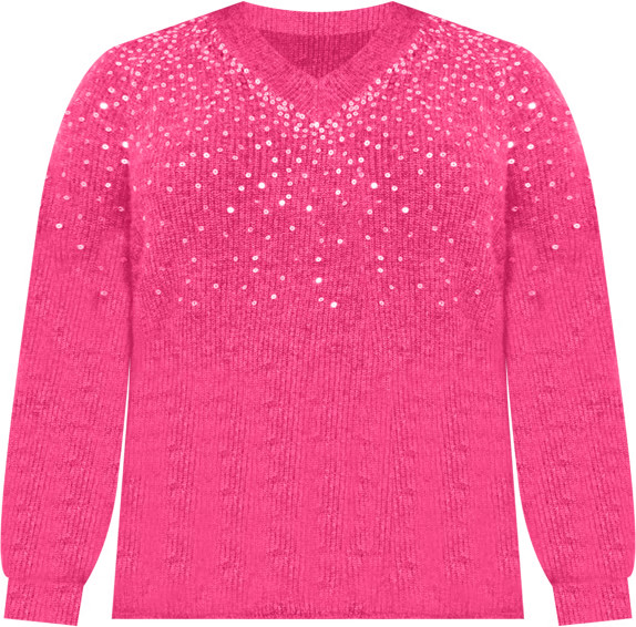 Plus Size Cozy Crewneck Sequined Raglan-Sleeve Sweater | Macy's