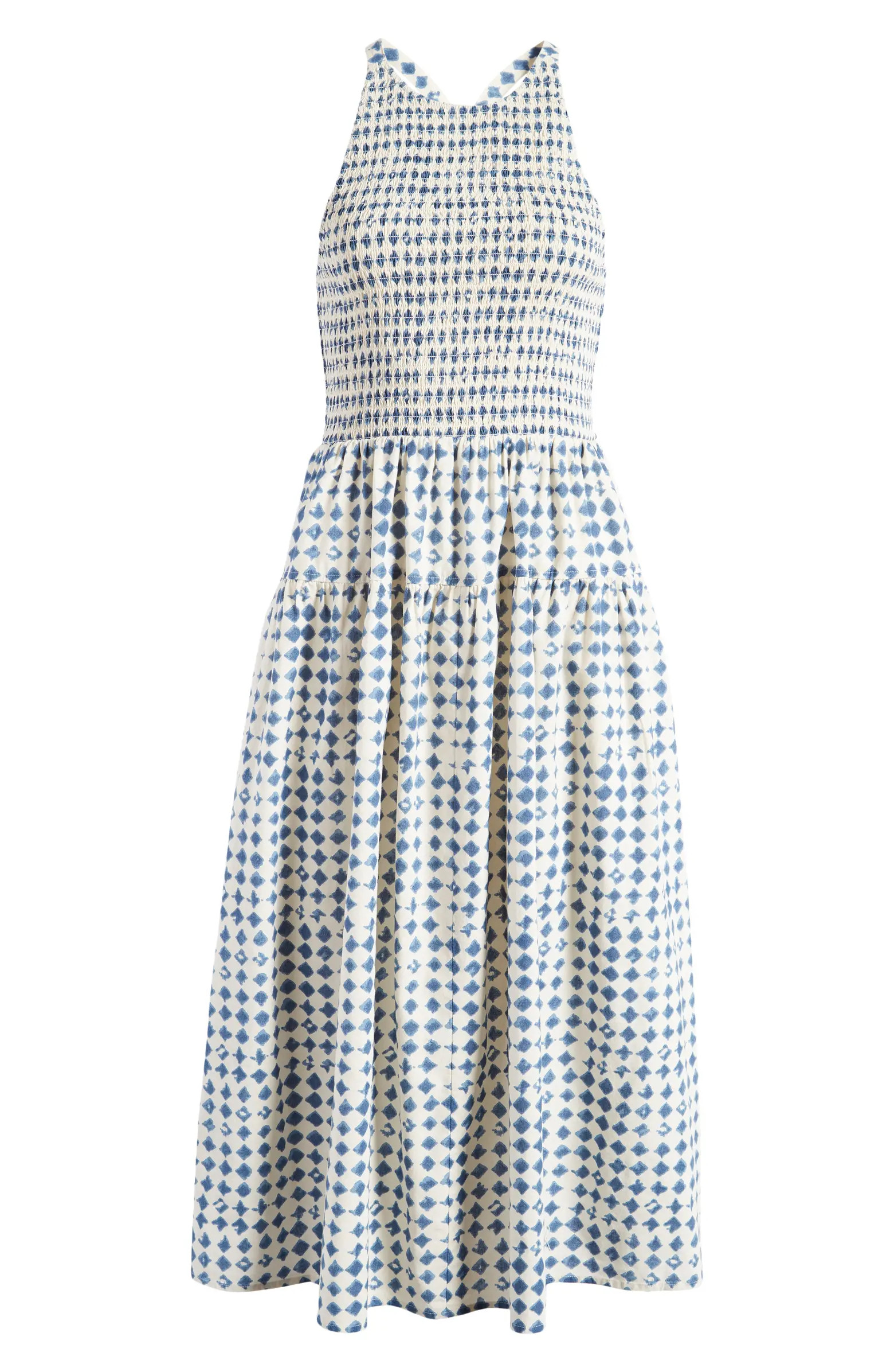 Shibori Halter Tiered Midi Dress | Nordstrom