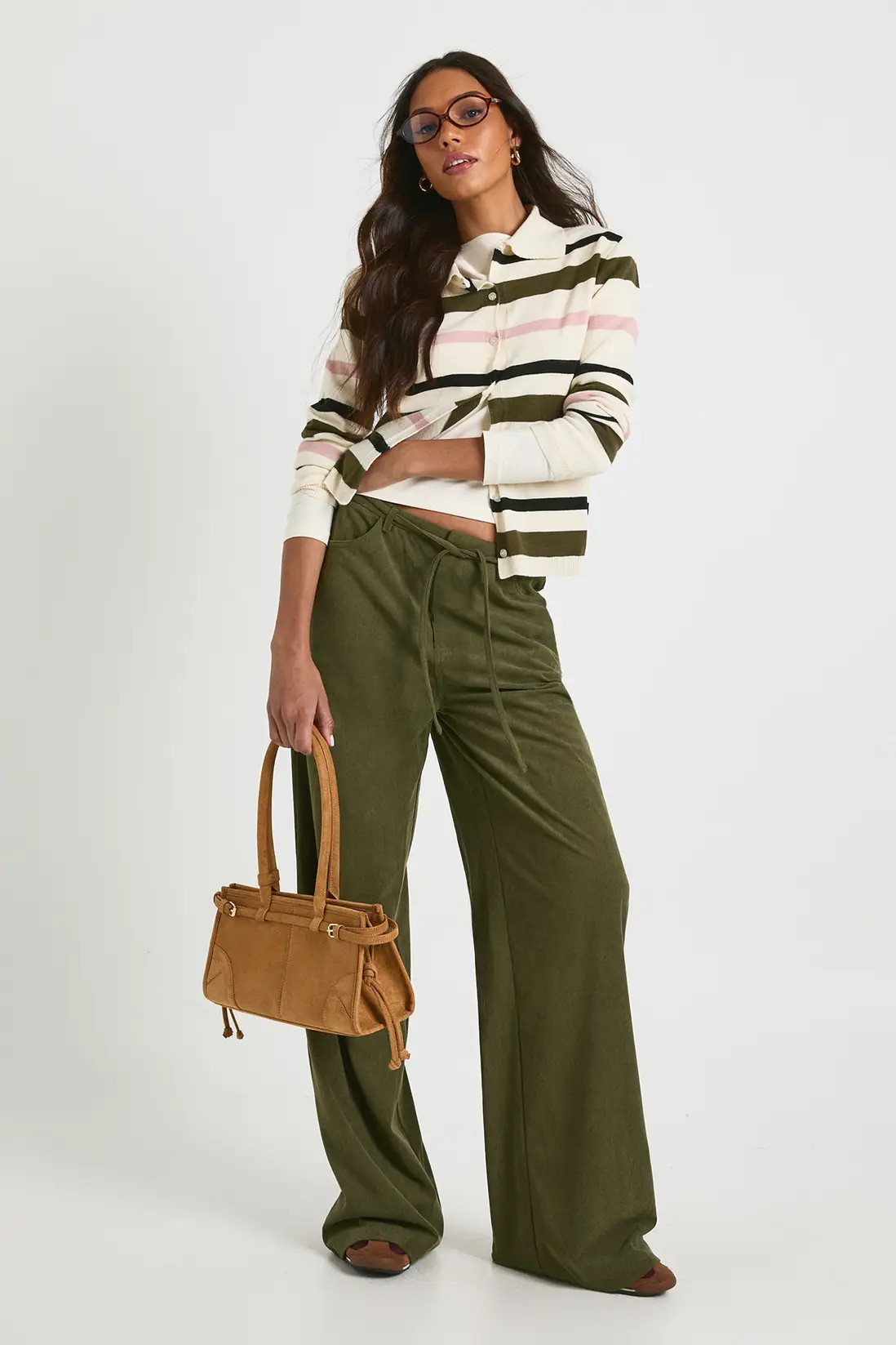 Tall Cord Tie Waist Wide Leg Trouser | boohoo (US & Canada)