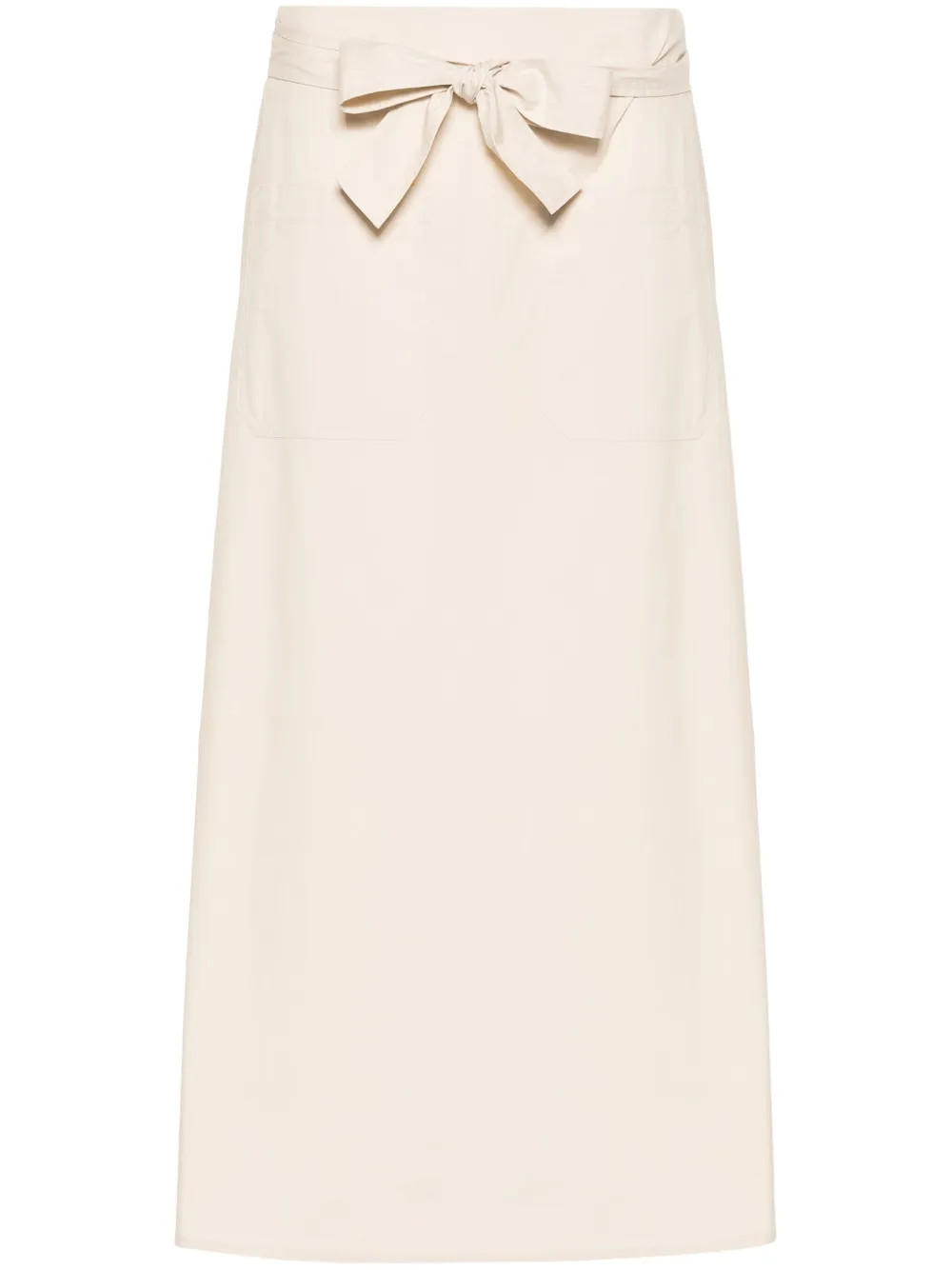 TOTEME Tie-waist Cotton Midi Skirt | Neutrals | FARFETCH | Farfetch Global