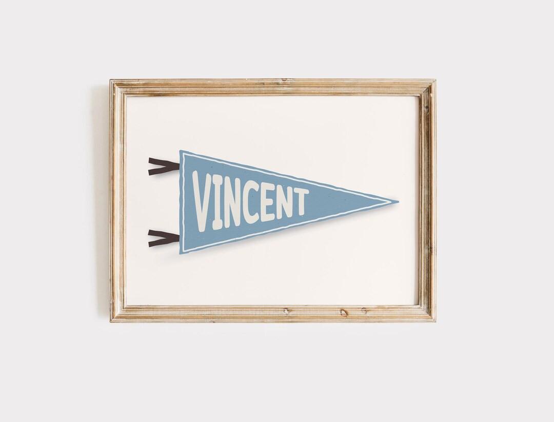 Custom Name Print Pennant, Personalized Pennant Flag Name, Minimalist Wall Art, Boy Nursery Wall ... | Etsy (US)