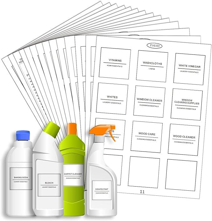 TiGilt 156 Laundry Labels Set for Laundry Room Jars & Boxes - Laundry Pods Container, Laundry Gla... | Amazon (US)