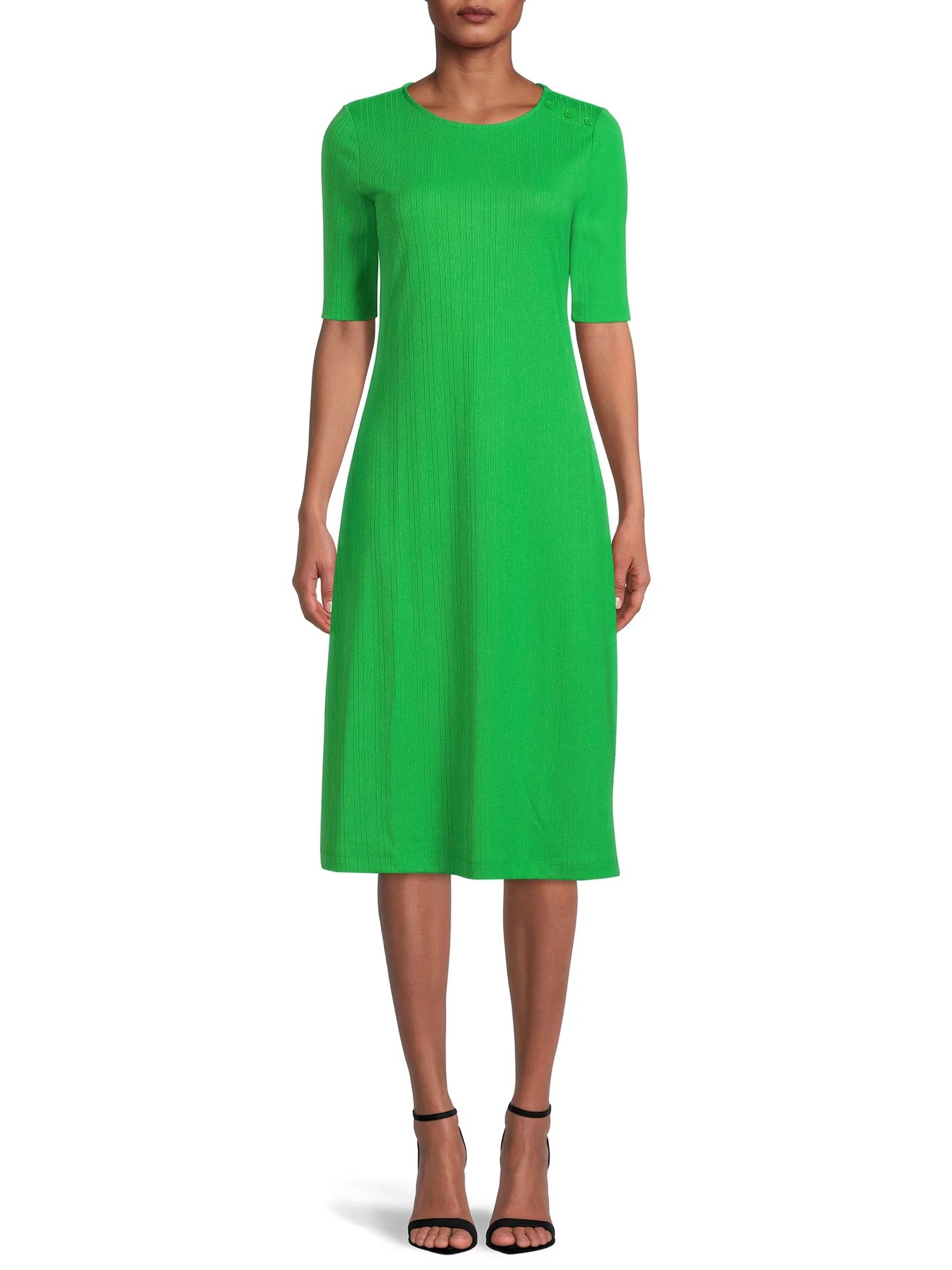 The Get Women's Short Sleeve Rib Dress | Walmart (US)