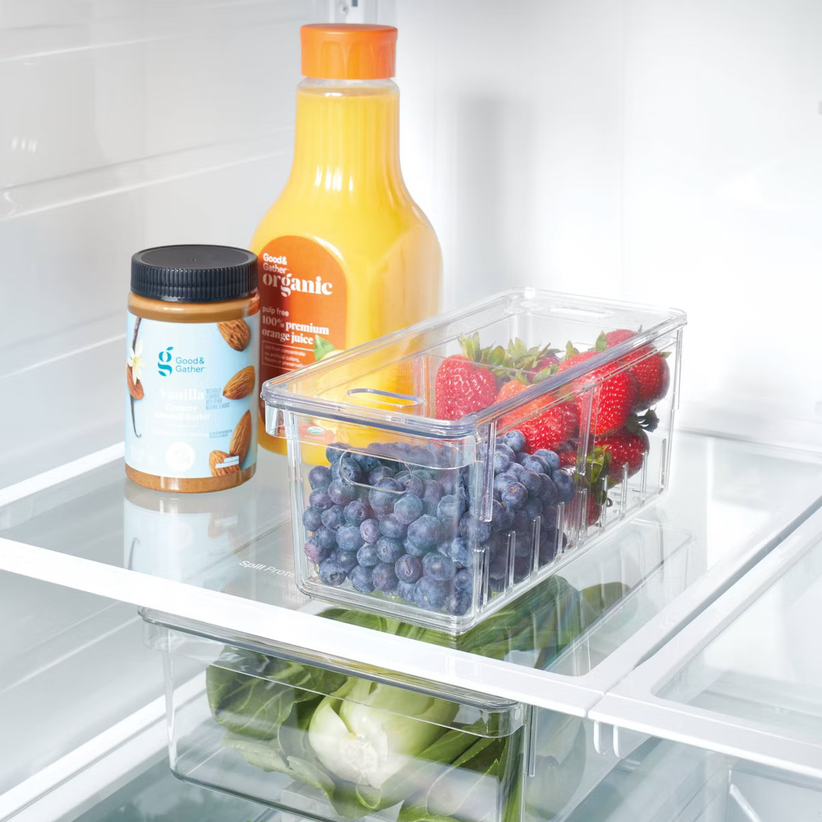 Divided Berry Bin with lid Clear - Brightroom™: Refrigerator Organizer, Kitchen Storage, Freeze... | Target