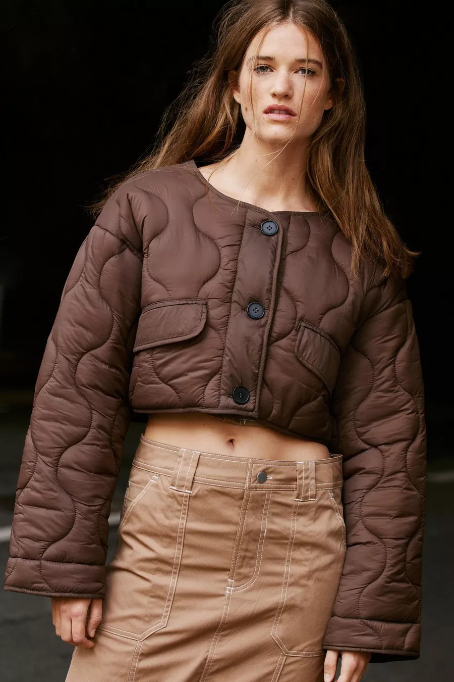 Cropped Quilted Button Down Puffer Coat | Nasty Gal (US)