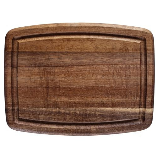 TB Home Acacia Wood Cutting Board with Juice Groove, Small Wooden Cutting Board for Kitchen, 8" x 6" x 5/8" | Amazon (US)
