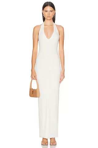 Eterne Halter Maxi Dress in Cream | FWRD | FWRD 