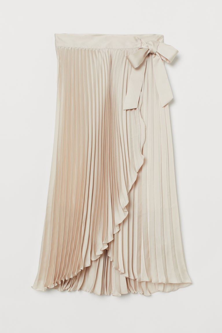 Pleated Wrap-front Skirt | H&M (US + CA)