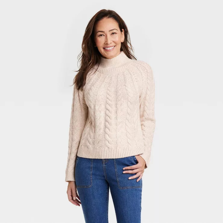 Women's Mock Turtleneck Pullover Sweater - Knox Rose™ | Target