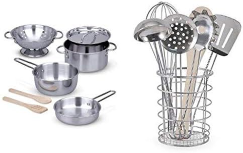 Melissa & Doug Let's Play House Bundle - Pots & Pans and Cooking Utensils | Amazon (US)