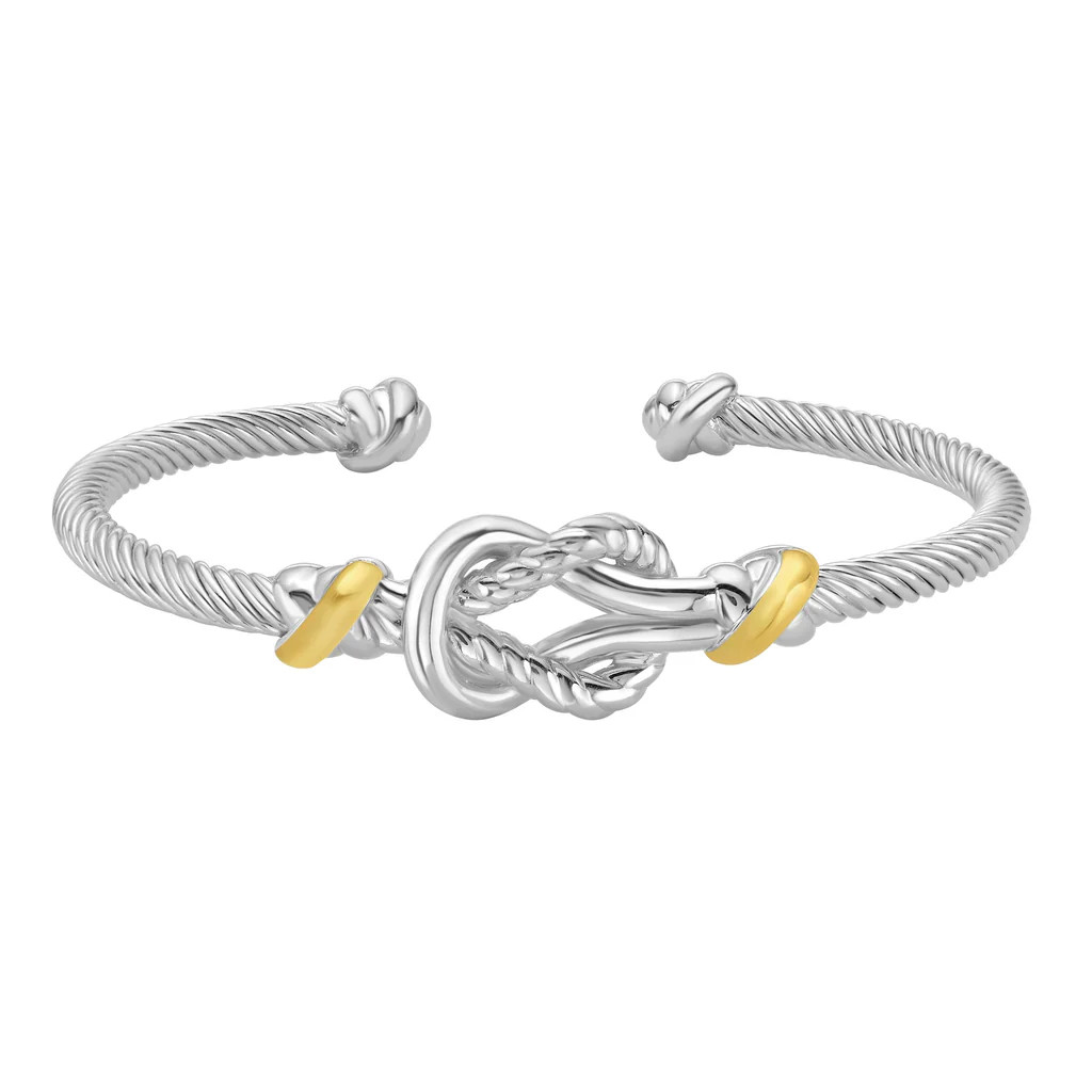 Silver & 18K Knot Cuff Bangle | Phillip Gavriel