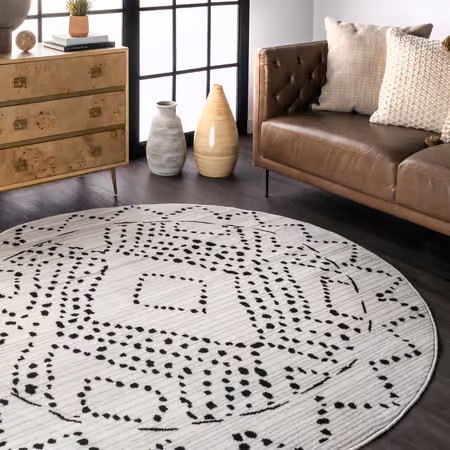 Gray Dotted Diamond Trellis Area Rug | Rugs USA