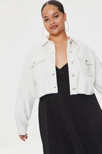 Plus Size Cropped Frayed Corduroy Jacket | Forever 21 (US)