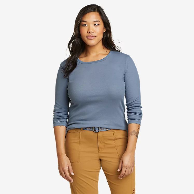 Women's Essentials Ribbed Crew Long-Sleeve Shirt | Eddie Bauer, LLC