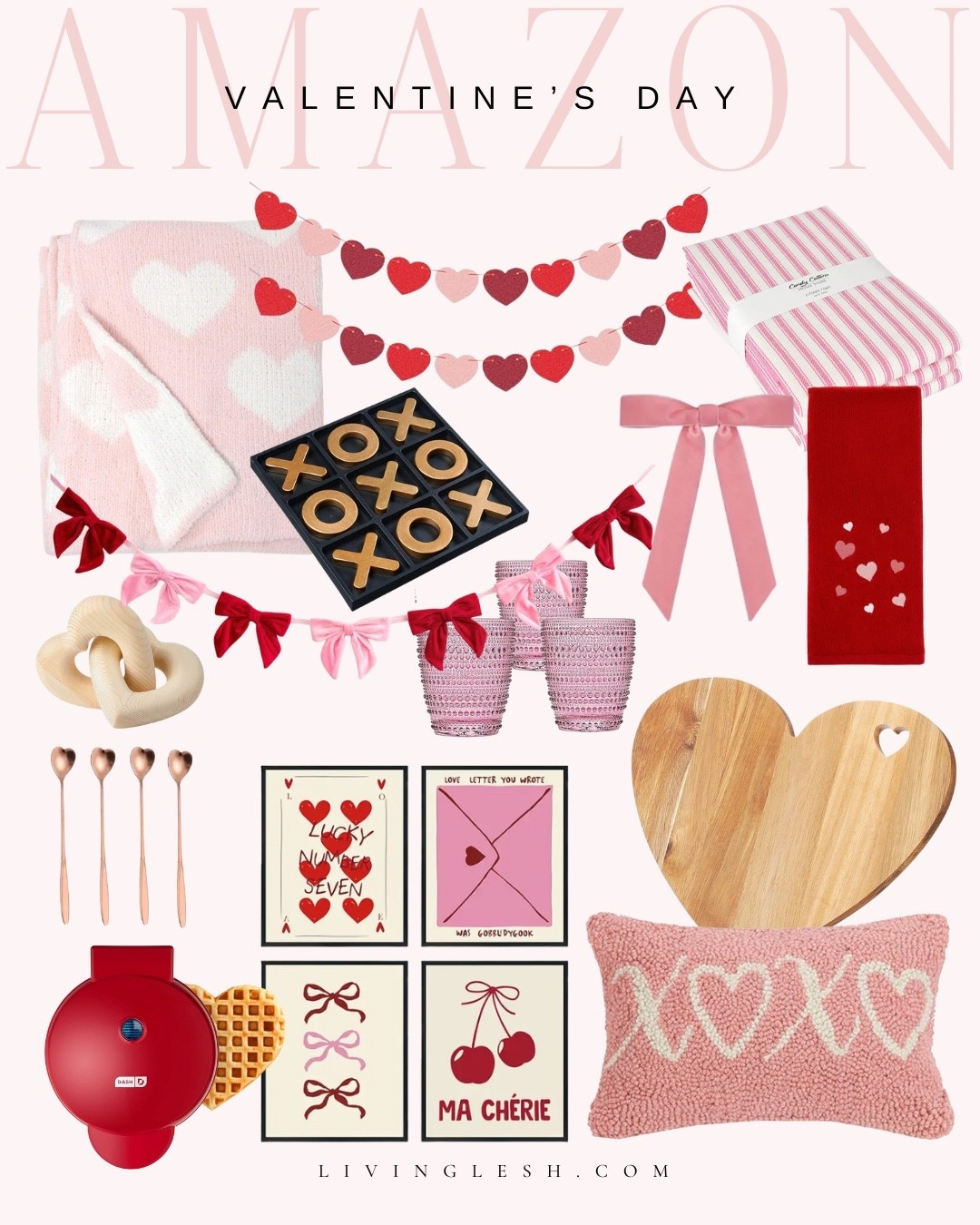 Amazon Valentine's Day | Valentine's day decor | Heart decorations | Kitchen essentials | home decor | Kitchen decor | Heart-shaped cutting board | Candle | Bow garland | Heart-shaped pillows | Garland

#LTKFindsUnder100 #LTKSeasonal