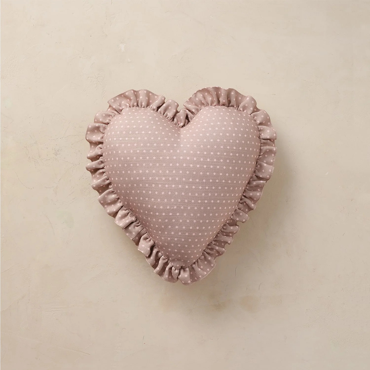 Heart Ruffle Pillow | Swiss Dot | House of Noa