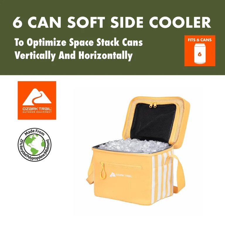 Ozark Trail Small Coated Cooler with Removable Hardliner, 6 Can Capacity, Summer Vibes Collection... | Walmart (US)