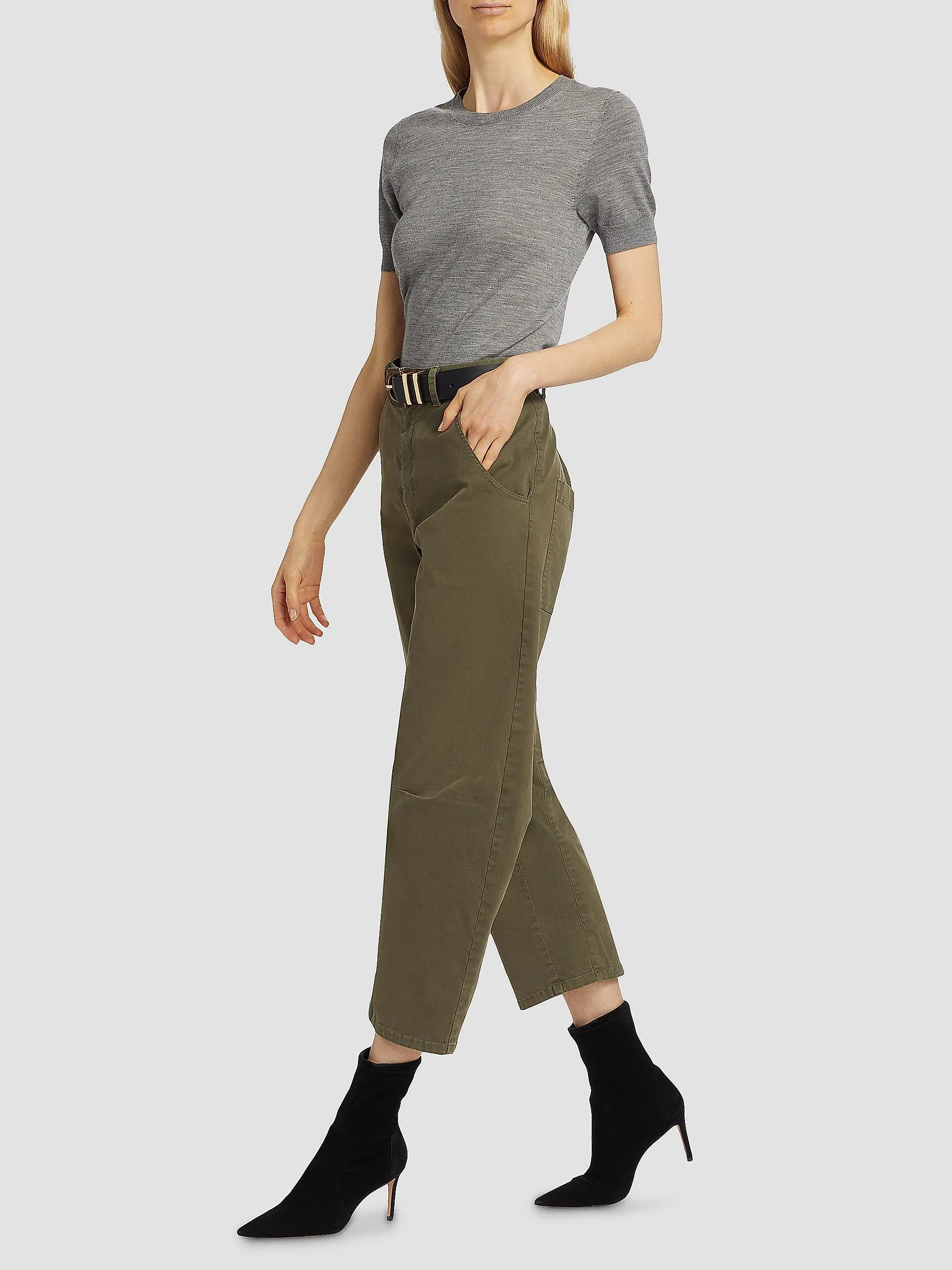 Emerson Stretch-Cotton Wide-Leg Crop Pants | Saks Fifth Avenue