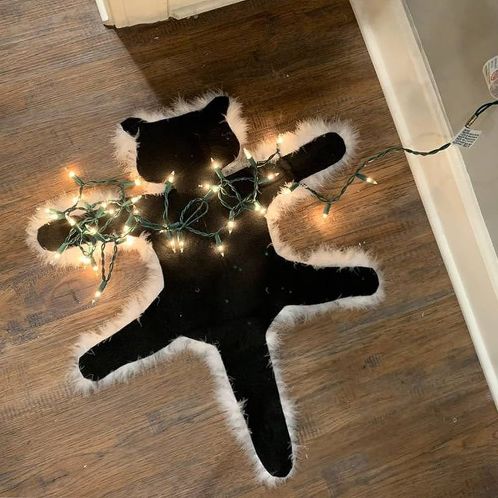 Light Up Fried Cat Rug Funny Christmas Lights Decoration Floor Aunt Bethany’s Fried Pussycat Ru... | Amazon (US)