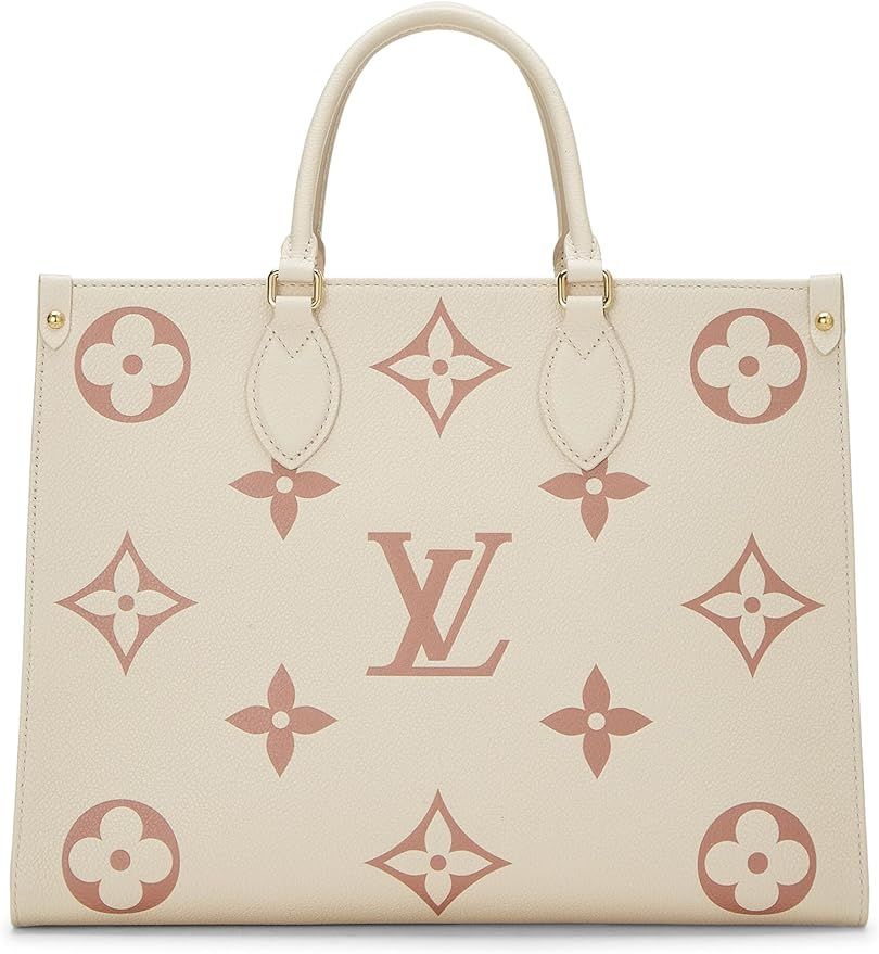 Amazon.com: Louis Vuitton, Pre-Loved Beige Empreinte Giant Monogram On The Go MM, Beige : Luxury ... | Amazon (US)