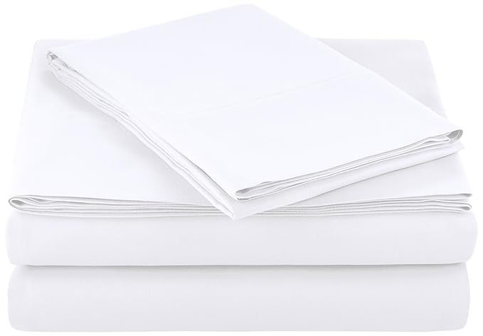 AmazonBasics Microfiber Sheet Set - Twin, Bright White | Amazon (US)