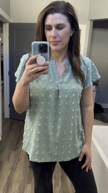 Sooo flattering. I’m a fan of Swiss dot and this one is light and flowy. It definitely is roomy. I’m in my normal XL and it was spacious. 

#LTKstyletip #LTKworkwear #LTKmidsize