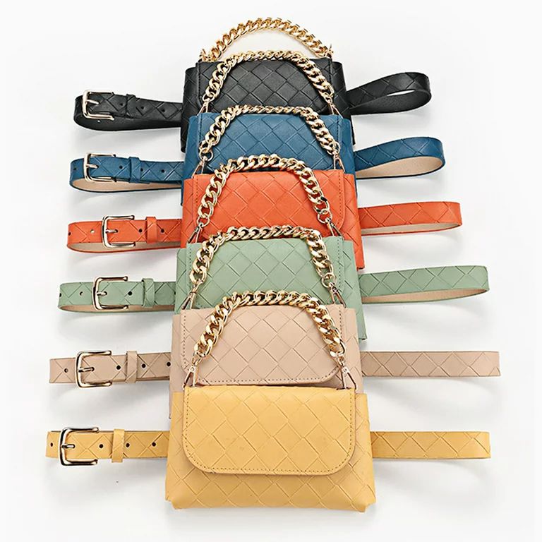 Xyer 2Pcs Waist Bag Fashion Small Faux Leather Women Fashion Belt Waist Pouch for Summer - Walmar... | Walmart (US)