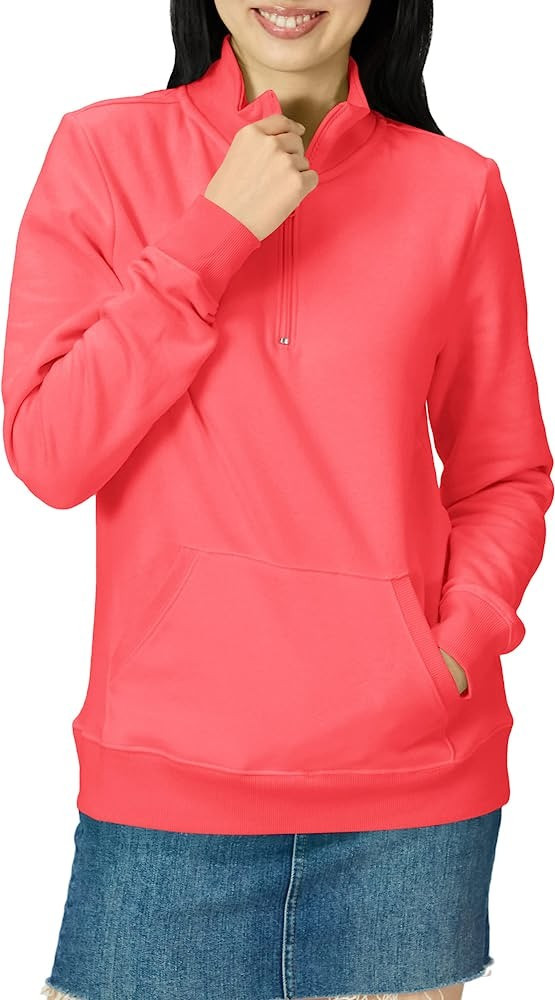 Amazon Essentials Women's Long-Sleeve Lightweight French Terry Fleece Quarter-Zip Top (Available ... | Amazon (US)