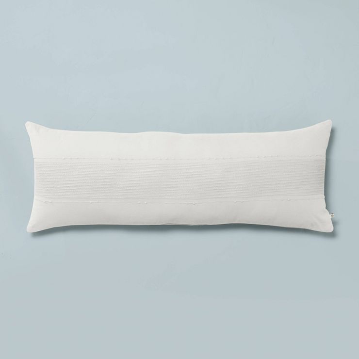 16"x42" Slub Center Stripe Oversized Lumbar Bed Pillow - Hearth & Hand™ with Magnolia | Target