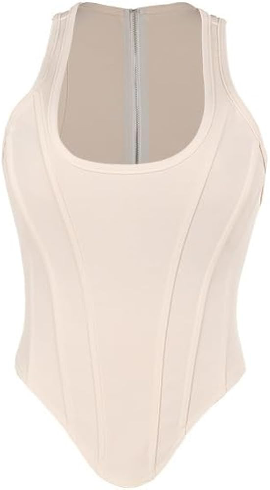 NIFTRIRY Tank Top Crop Tops Fish Bone Corset Suit for Summer Sleeveless Tops for Women | Amazon (US)