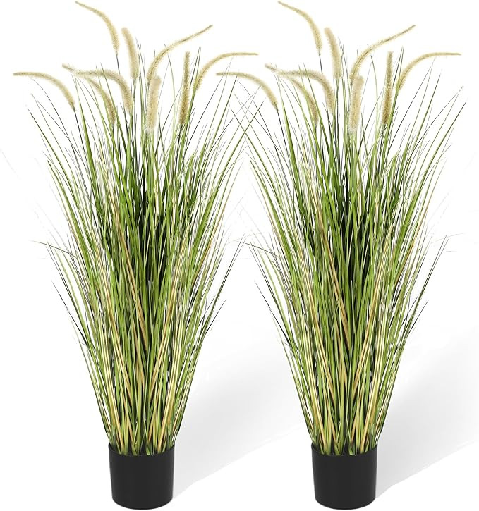 KOL 4ft Artificial Horsetail Grasses (2-Pack) - 47.2in Tall Realistic Faux Plants for Indoor Outd... | Amazon (US)