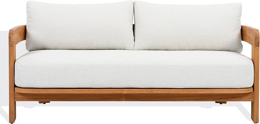 SAFAVIEH Couture Outdoor Achilles Wood Sofa, 69.8" CPT1069A | Amazon (US)