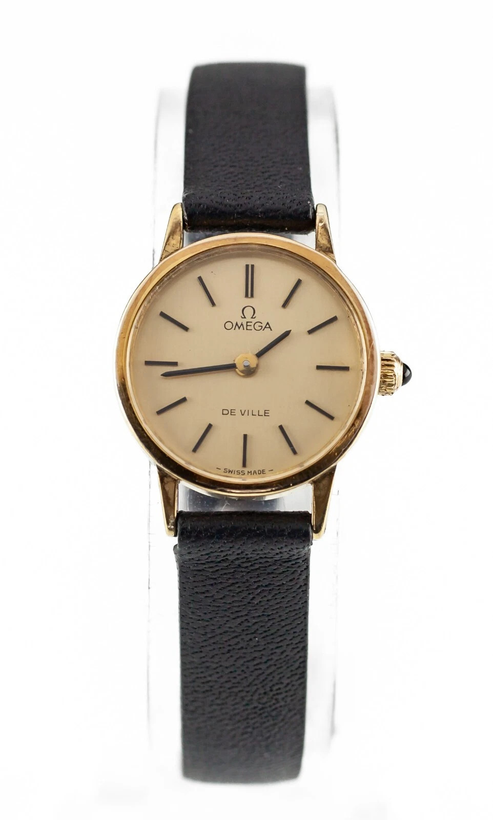 Omega Women's Gold-Plated Deville Hand-Winding Watch w/ Leather Band | eBay | eBay US