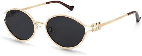 BOTEN Retro Oval Sunglasses for Women Men Small 90s Sun Glasses Trendy Gold Frame Round Shades Cu... | Amazon (US)
