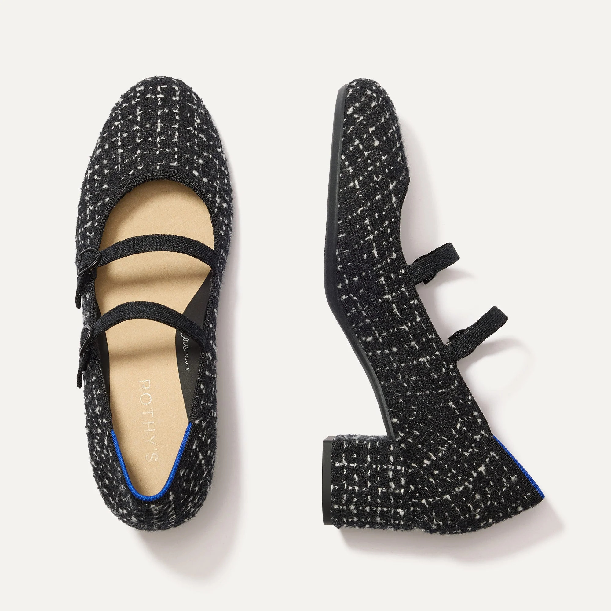 The Double Buckle Mary Jane Heel in Twilight Tweed | Rothy's | Rothy's