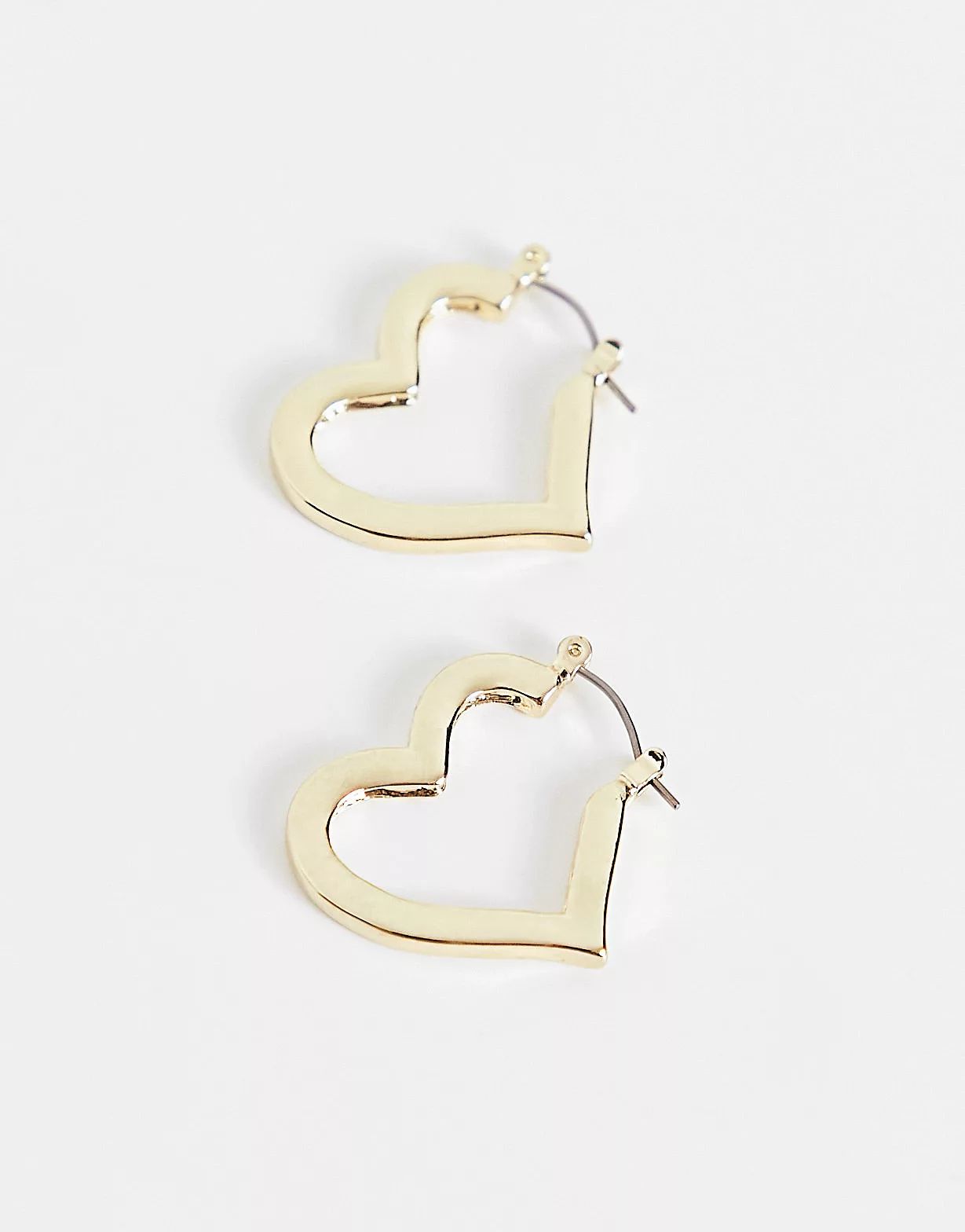 Pieces exclusive Valentines heart hoop earrings in gold | ASOS (Global)