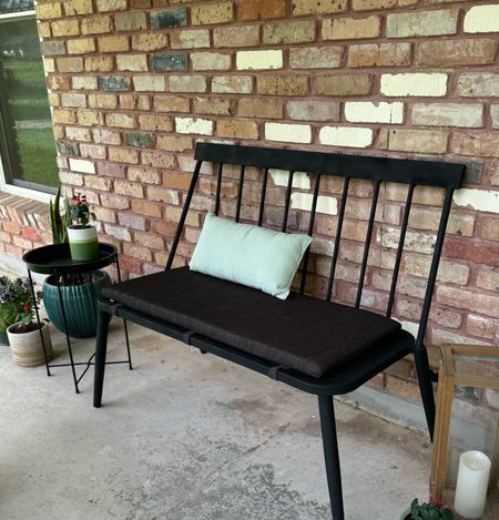 Simple outdoor porch seating 

#LTKfindsunder100 #LTKhome #LTKSeasonal
