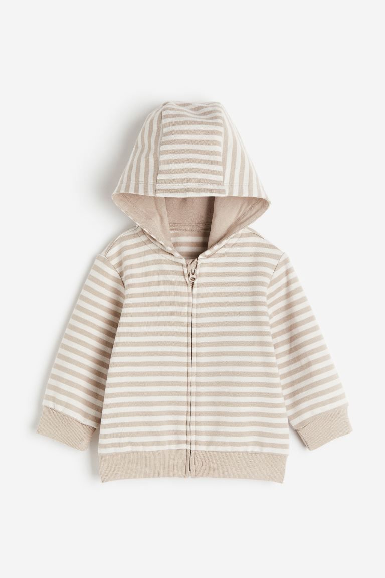 Hooded Jacket - Beige/striped - Kids | H&M US | H&M (US + CA)