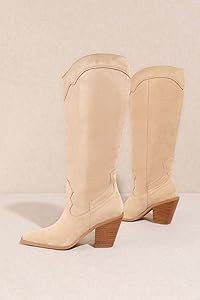 Mi.iM Classy Chunky Heel Pull-on Round Toe Suede Knee-high Boots | Amazon (US)