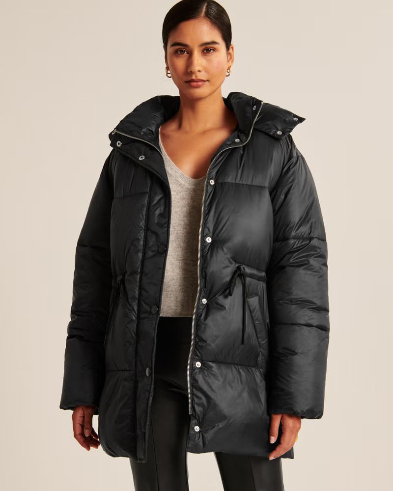 Women's A&F Air Cloud Mid Puffer | Women's 30% Off Select Styles | Abercrombie.com | Abercrombie & Fitch (US)