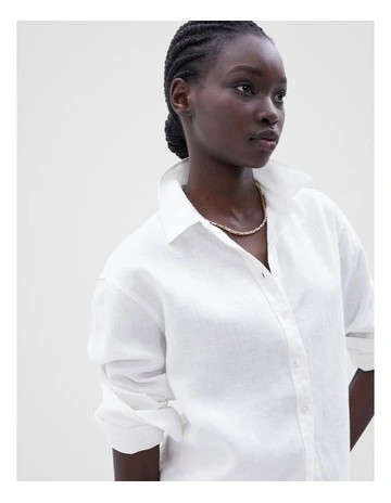The Classic Linen Shirt in White | Myer