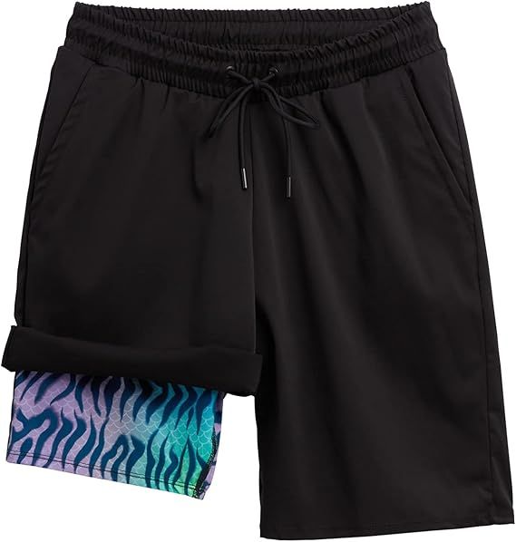 TomboyX Swim 9" Lined Board Shorts, Bathing Suit Athletic Sports Bottom Mid-Rise Trunks, UPF 50 S... | Amazon (US)