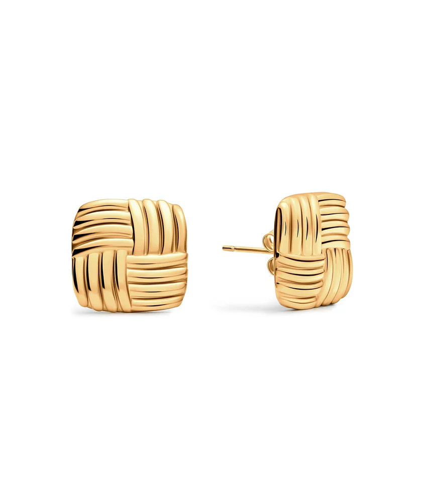 Real You Square Stud Earrings (Gold) | Abbott Lyon