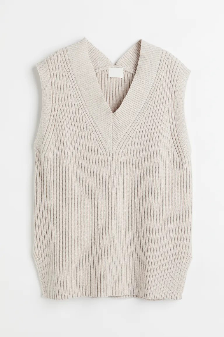 Rib-knit sweater vest | H&M (UK, MY, IN, SG, PH, TW, HK)