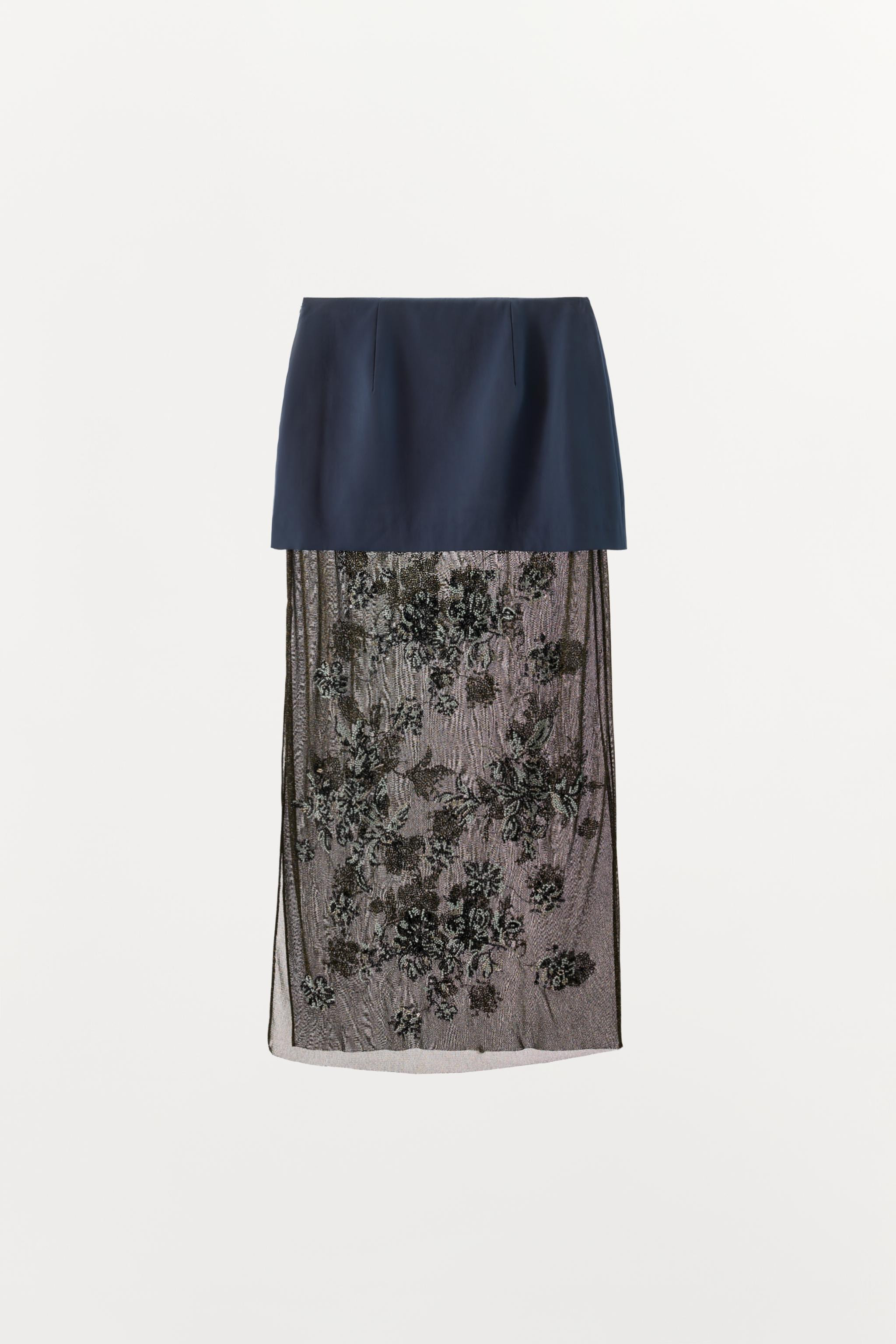 BEADED CONTRAST SKIRT | Zara UK