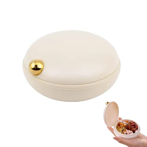 Cute Pill Holder for Purse, Daily Pill Organizer 4 Times a Day, Pill Travel Case, Portable Round ... | Amazon (US)