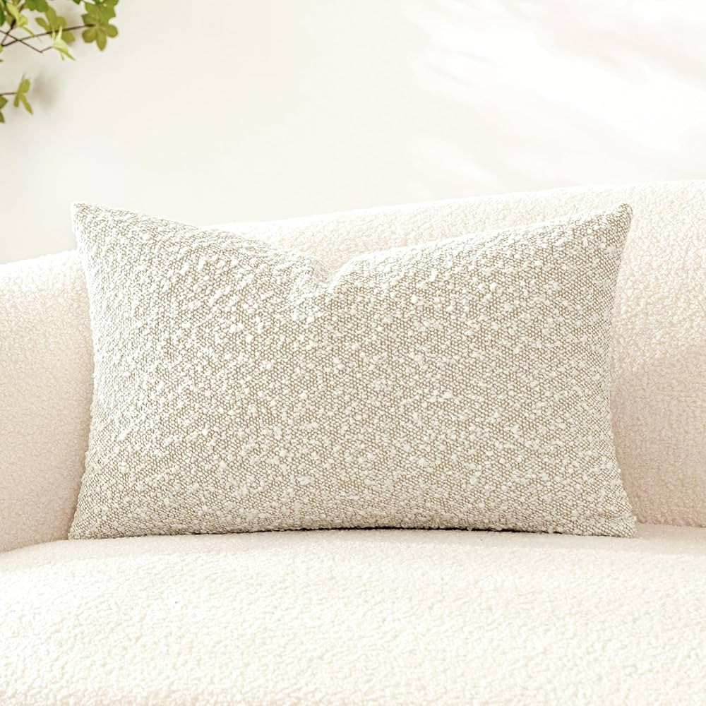 Woaboy Pack of 1 Decorative Throw Pillow Cover Pillowcase Textured Boucle Square Sofa Couch Pillo... | Amazon (US)